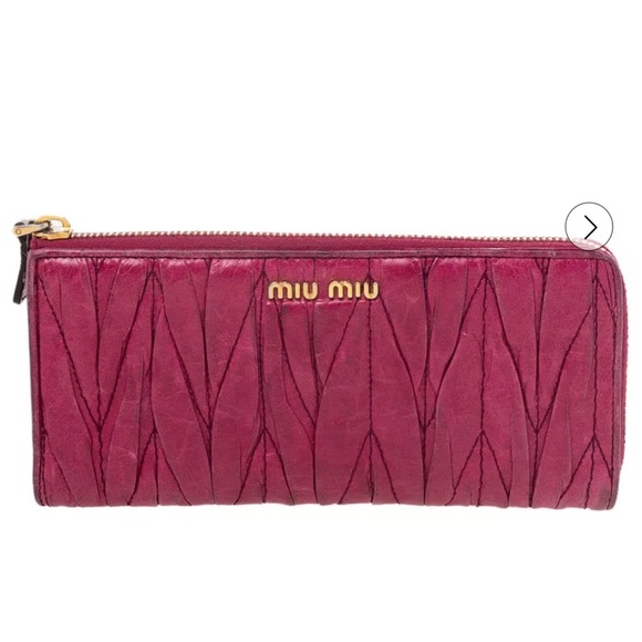 Miu Miu Handbags - Authentic Miu Miu Burgundy Leather Wallet